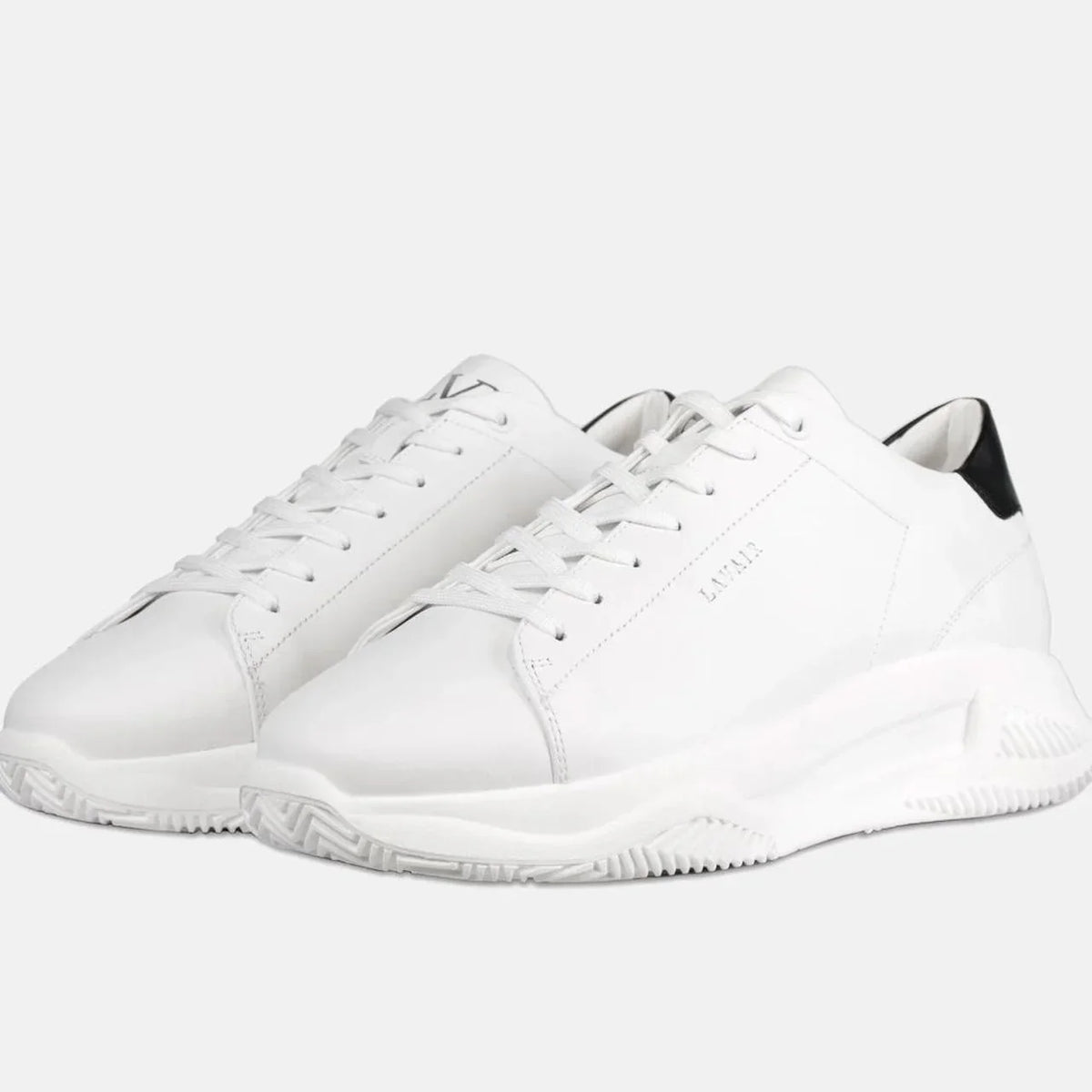 UK 5 Lavair Linear 2.0 White Black Chunky Leather Women Trainers – EU 38