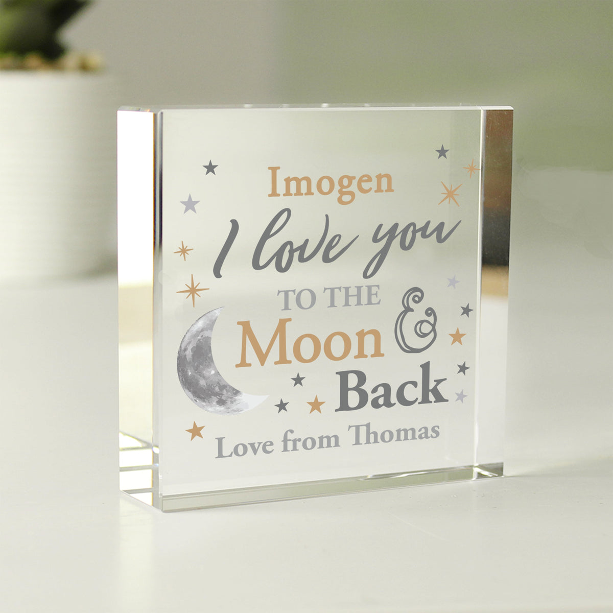 Personalised To The Moon And Back... Large Crystal Token