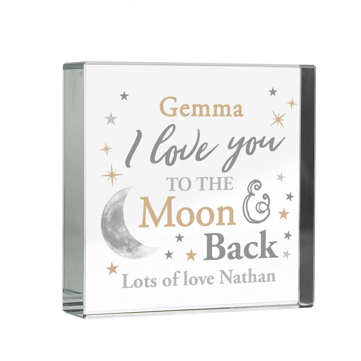 Personalised To The Moon And Back... Large Crystal Token