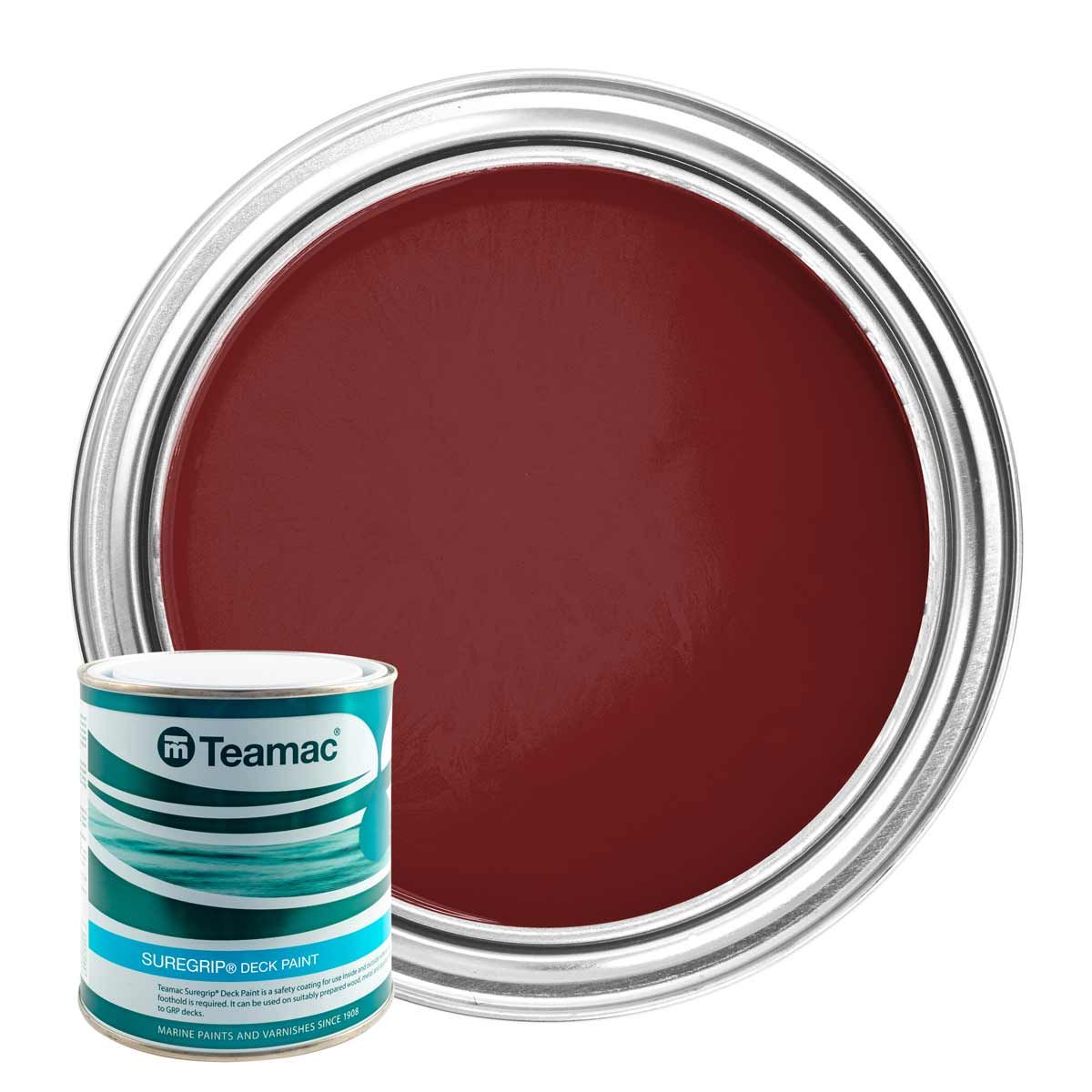 Teamac Suregrip Deck Paint in Red (1 Litre) PA-333