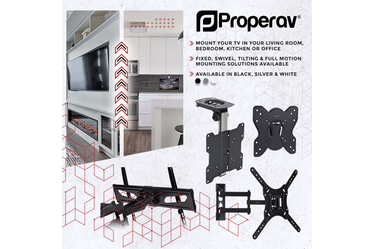 ProperAV TV Wall Bracket (23" - 65" / 30kg Capacity / VESA Max. 400x400)