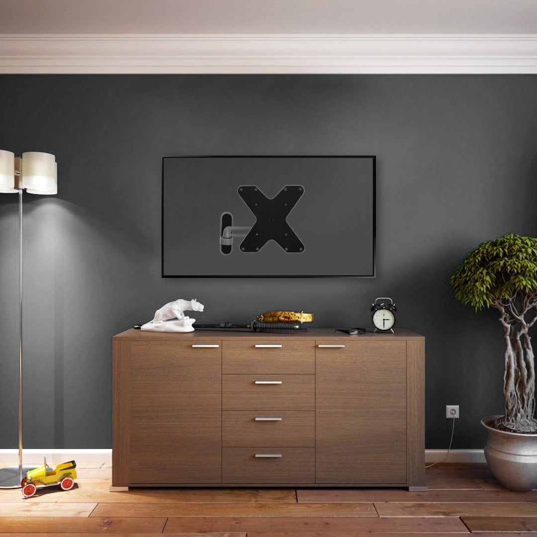 ProperAV TV Wall Bracket (23" - 43" / 15kg Capacity / VESA Max. 200x200) - Grey