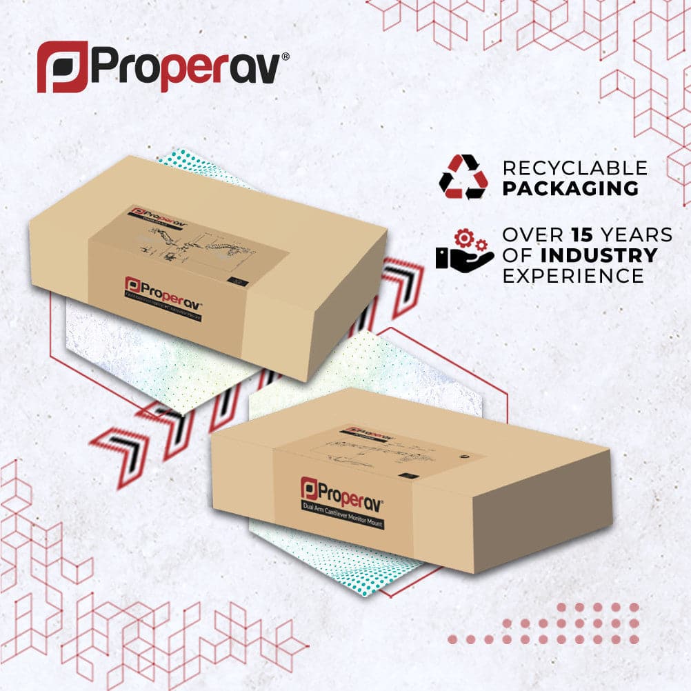 ProperAV Desk Monitor Mount 17" - 32" Dual Articulated Swing Arm VESA Max 100x100