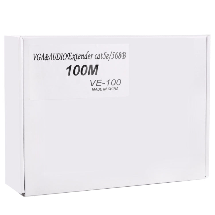 VGA & Audio Extender 1920x1440 HD 100m Cat5e / 6-568B Network Cable Sender Receiver Adapter, Transmission Distance: 100m