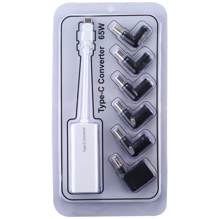 Laptop Power Adapter 65W USB-C / Type-C Converter to 6 in 1 Power Adapter
