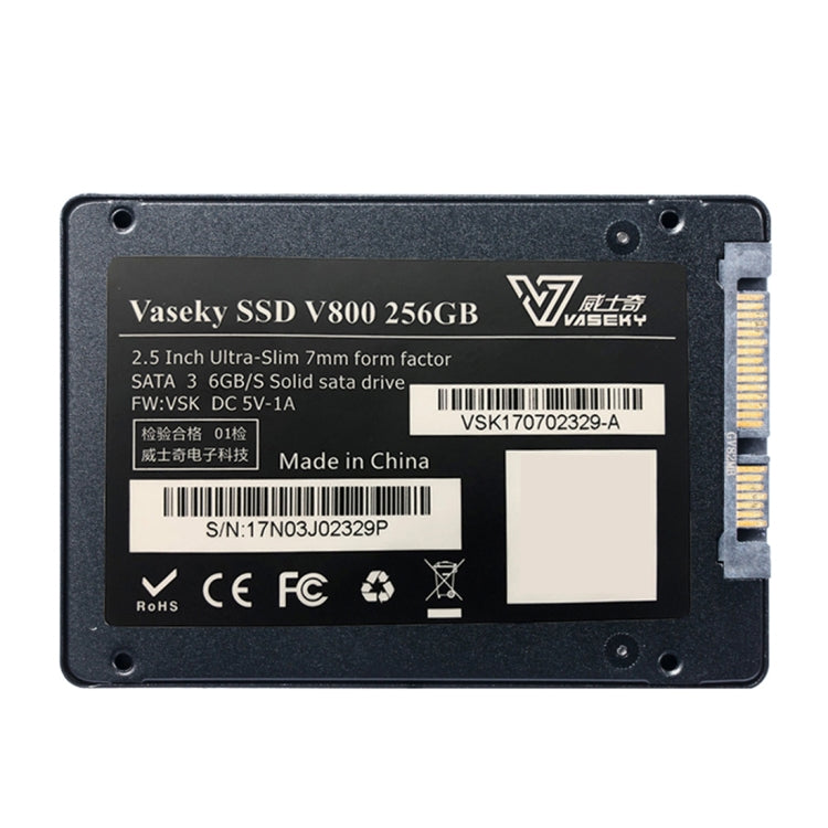 Vaseky V800 256GB 2.5 inch SATA3 6GB/s Ultra-Slim 7mm Solid State Drive SSD Hard Disk Drive for Desktop, Notebook, 256GB