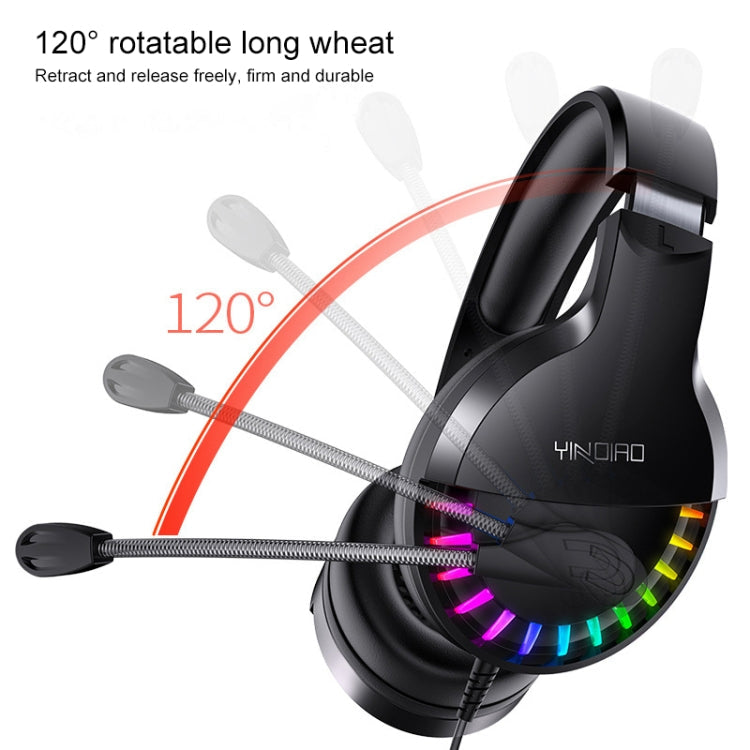 YINDIAO Q2 Head-mounted Wired Gaming Headset with Microphone, Version: Dual 3.5mm + USB, Q2 Dual 3.5mm + USB(White)