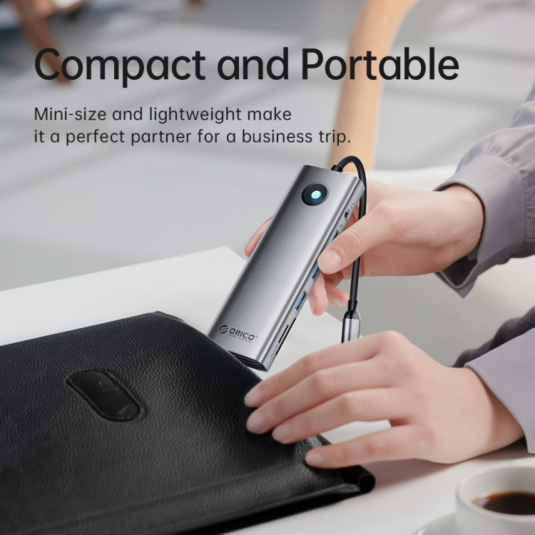 ORICO PW11-9P Type-C / USB-C 8-in-1 5Gbps Multifunction Docking Station(Silver)