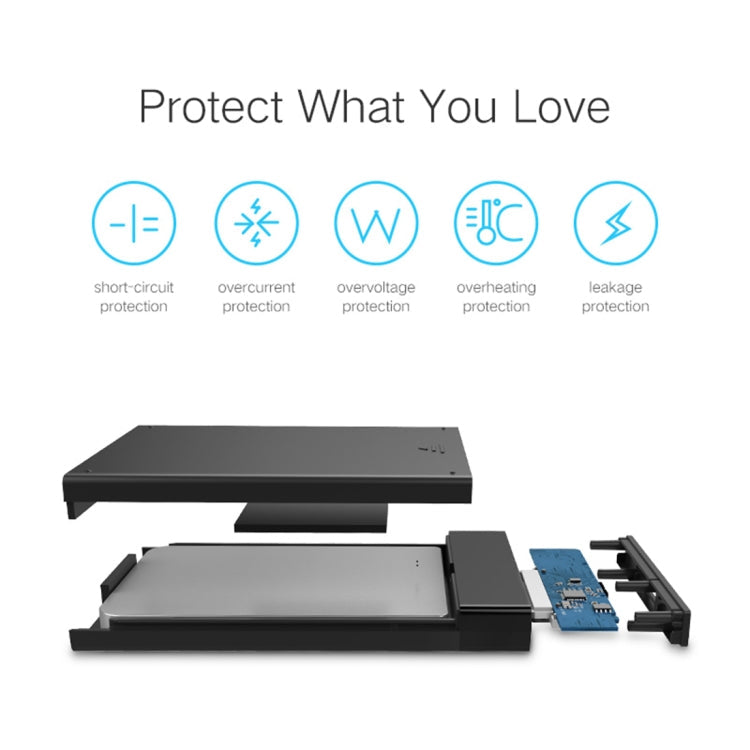 UGREEN US221 HDD Enclosure 2.5 inch SATA to USB 3.0 SSD Adapter Hard Disk Drive Box External HDD Case, Support UASP Protocol, US221 Removable Cable