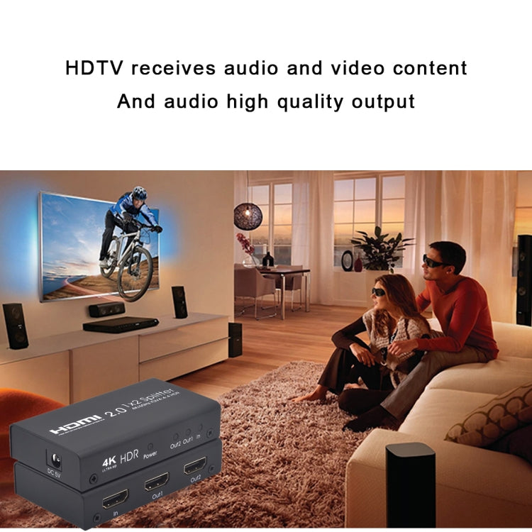 AYS-12V20 HDMI 2.0 1x2 4K Ultra HD Switch Splitter, 1x2 4K