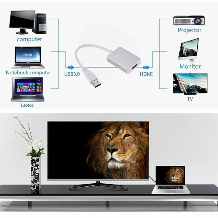 External Graphics Card Converter Cable USB3.0 to HDMI(Black)