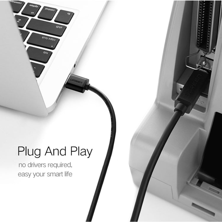 UGREEN USB 2.0 Nickel-plated Printer Cable Data Cable, For Canon, Epson, HP, Cable Length: 1m