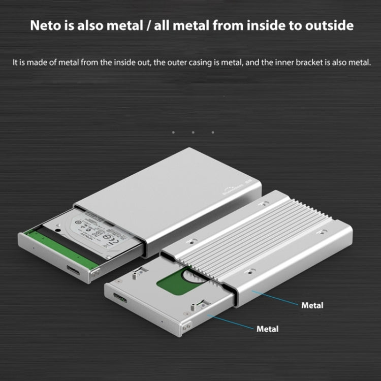 Blueendless U23Q SATA 2.5 inch Micro B Interface HDD Enclosure with Micro B to USB Cable, Support Thickness: 15mm or less