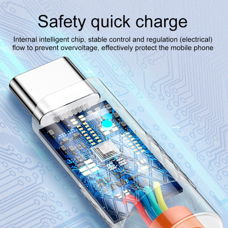 Mech Series 6A 120W USB to USB-C / Type-C Metal Plug Silicone Fast Charging Data Cable, Length: 1.8m, 1.8m Type-C