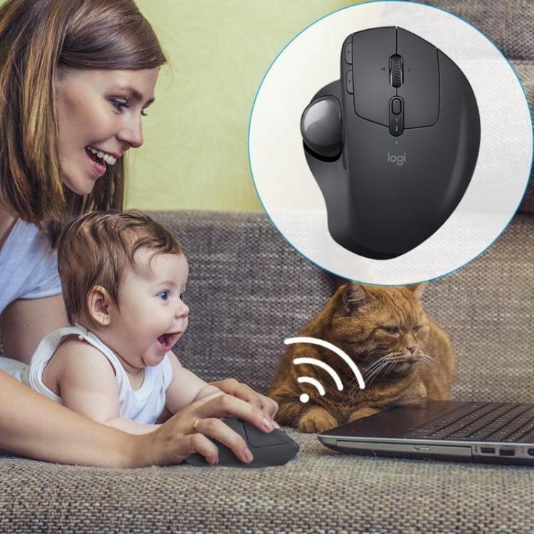 Logitech MX ERGO S 440DPI Bluetooth + Unifying Dual-mode Wireless Trackball Optical Mouse, MX ERGO S