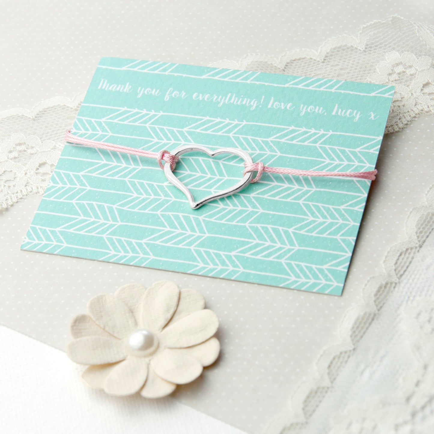 Sterling Silver Heart Woven Bracelet
