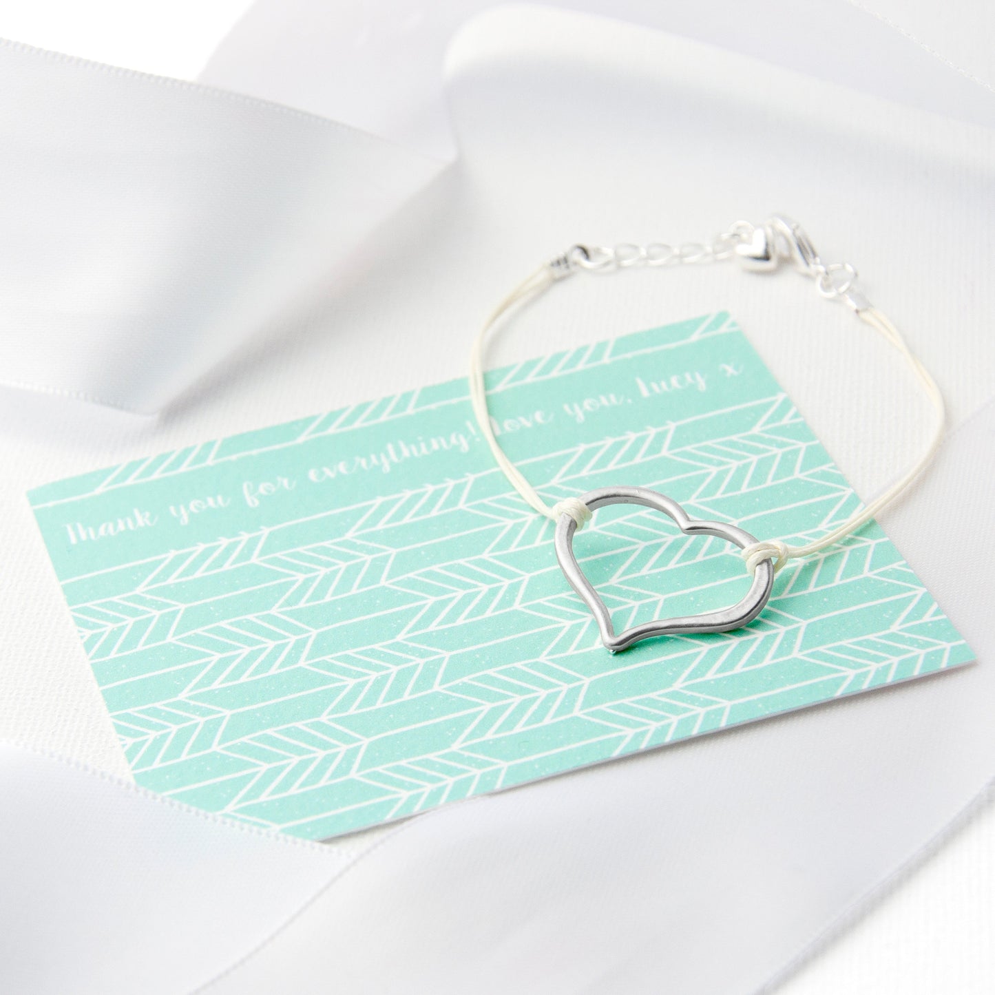 Sterling Silver Heart Woven Bracelet