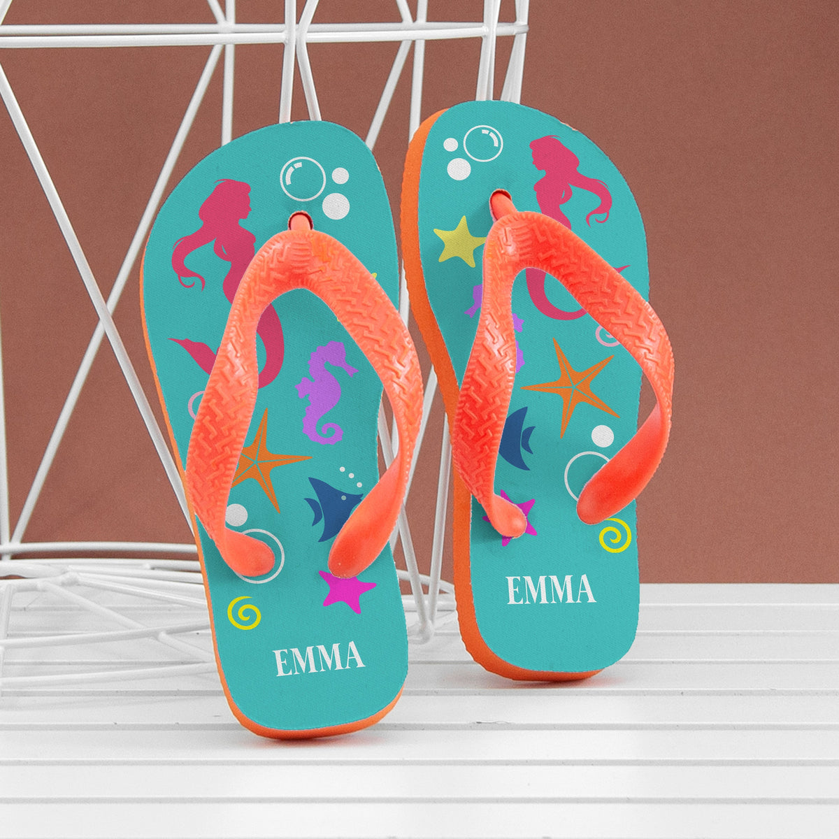 Personalised Under The Sea Child's Flip Flops