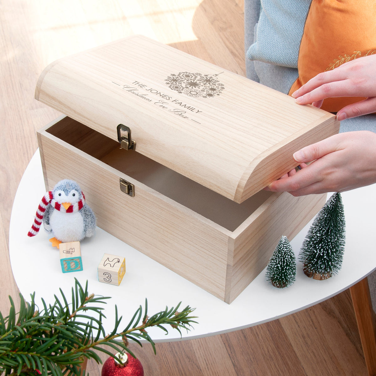 Personalised Bauble Family Christmas Eve Chest