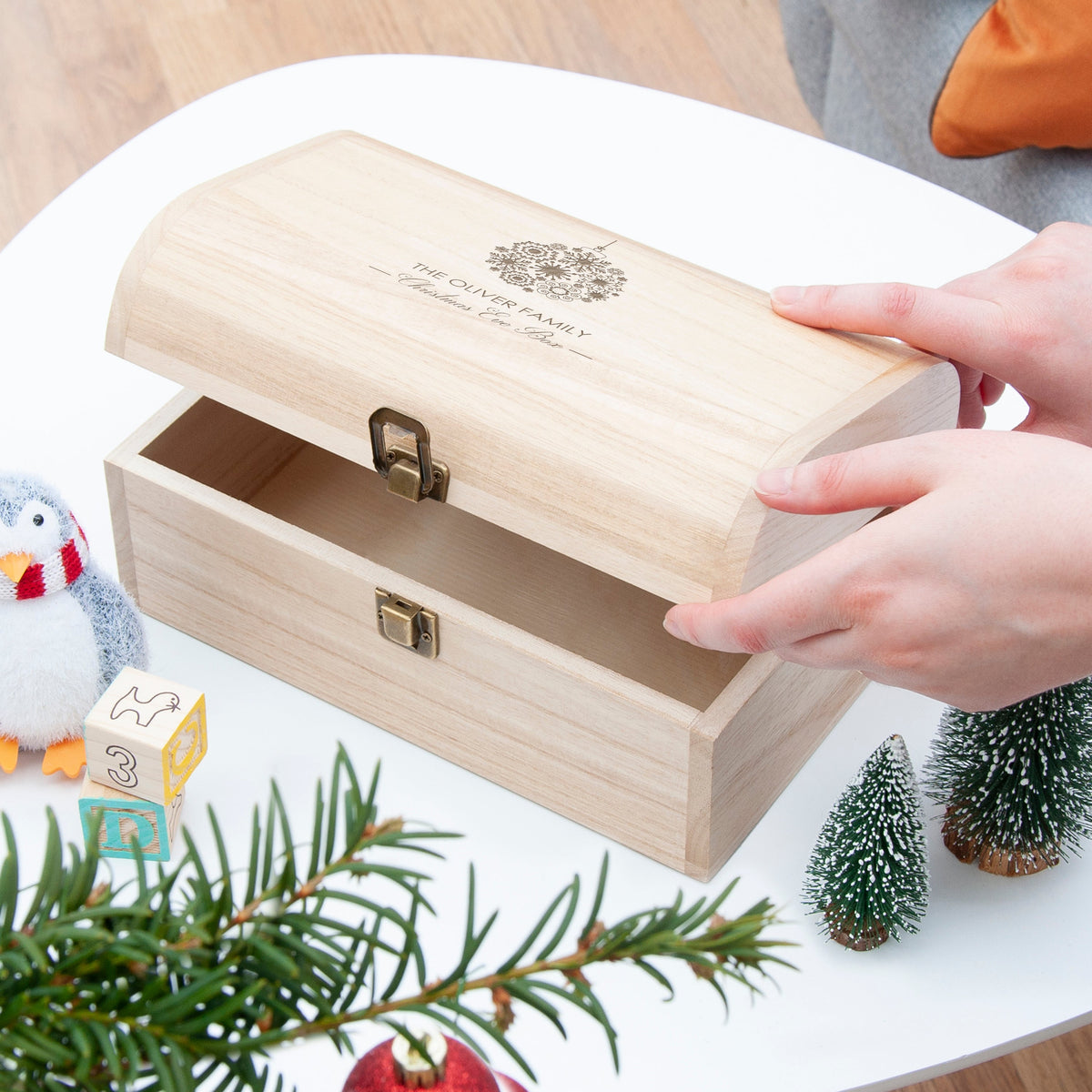 Personalised Bauble Family Christmas Eve Chest