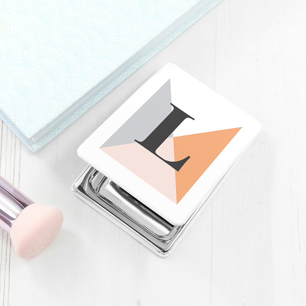 Personalised Geometric Square Compact Mirror - Autumn
