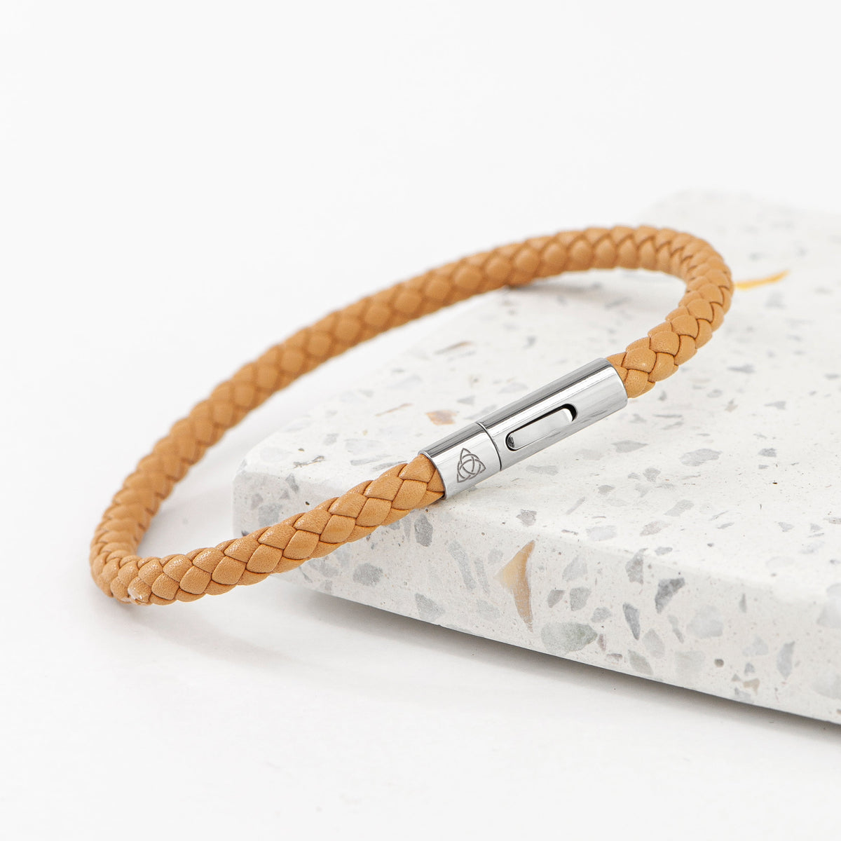 Personalised Men's Celtic Trinity Capsule Leather Bracelet