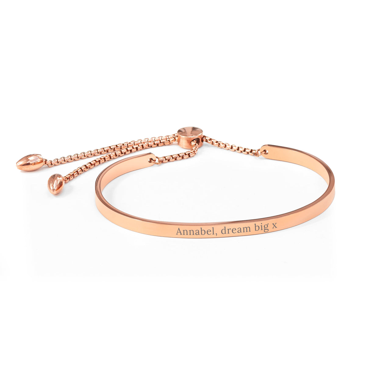 Personalised Rose Gold Affirmation Bangle Bracelet