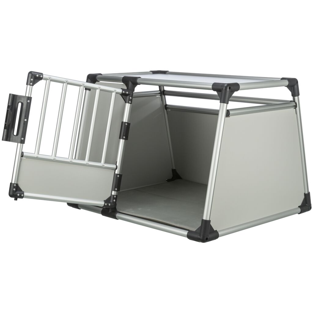 Trixie Transport Box, Aluminium – L: 90 × 64 × 78 cm, light grey/silver