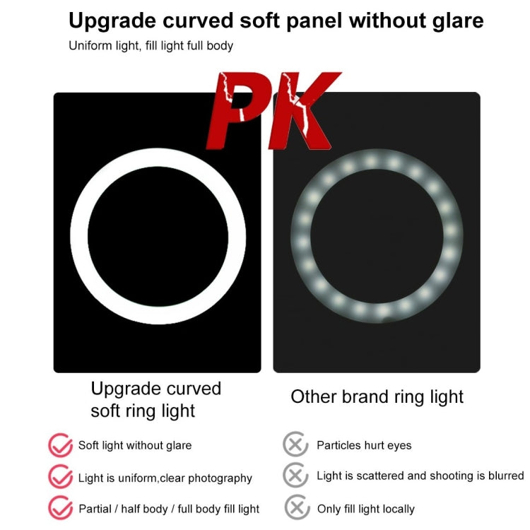 PULUZ 10.2" Ring Light with Desktop Tripod, USB, 3 Modes, Dual Color Temperature, Phone Clamp (Pink)