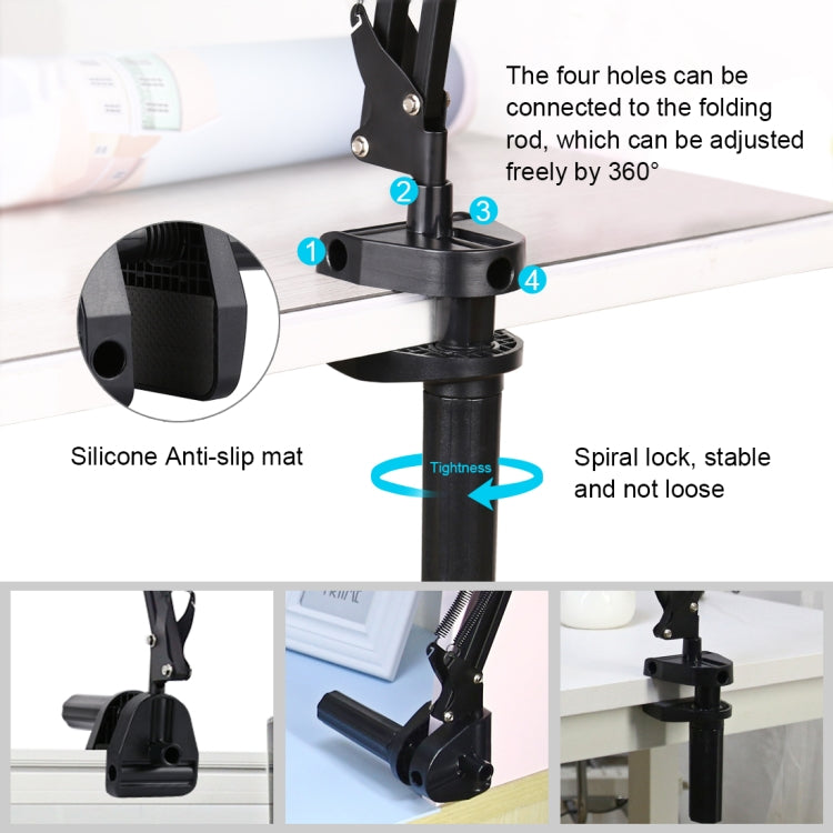 PULUZ 10.2" Ring Light with Desktop Arm Stand, USB, 3 Modes, Dual Color Temperature, Phone Clamp (Black)