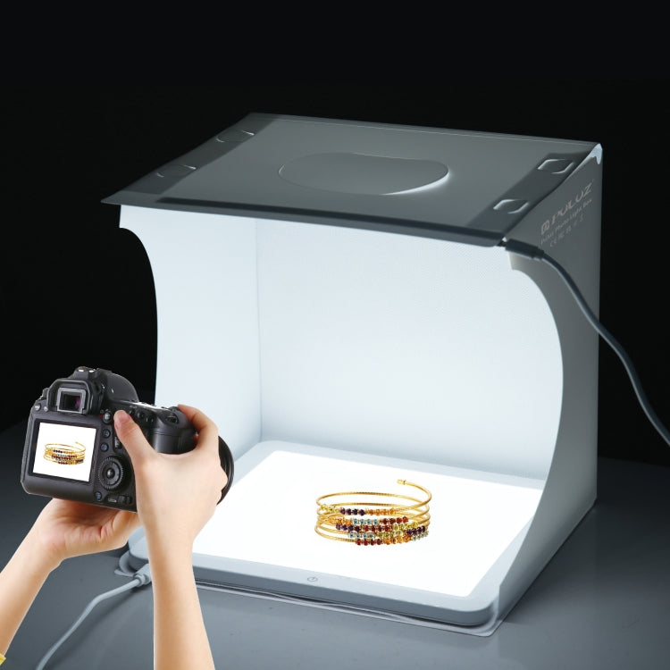 PULUZ 30cm Folding Ring Light Board Photo Lighting Studio Shooting Tent Box Kit Box with Shadowless Light Panel