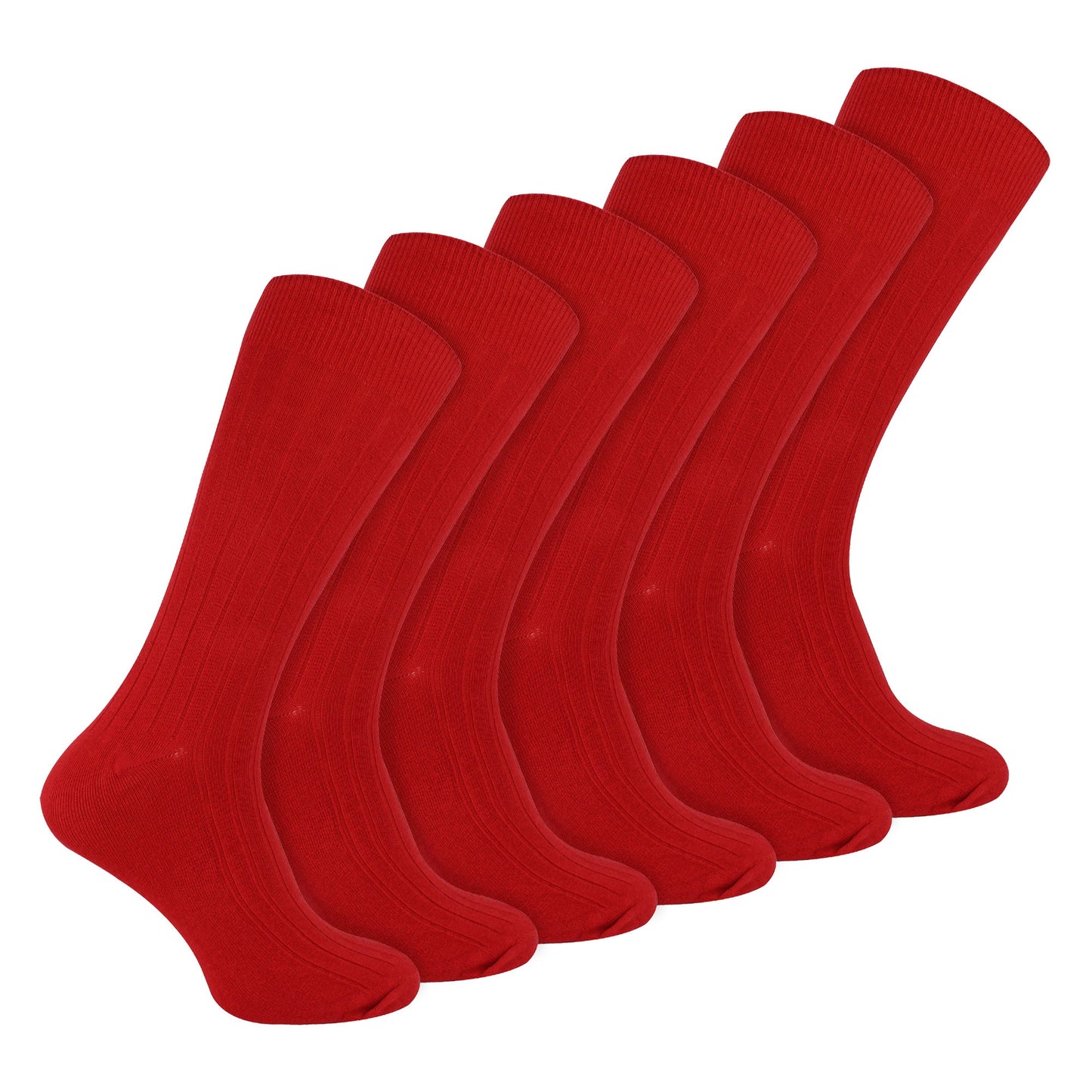 Mens Plain Coloured Cotton Rich Ribbed Dress Socks