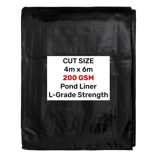 Pond Liner L-Grade 4m x 6m Heavy Duty Outdoor Sheet Waterproof Pond Membrane