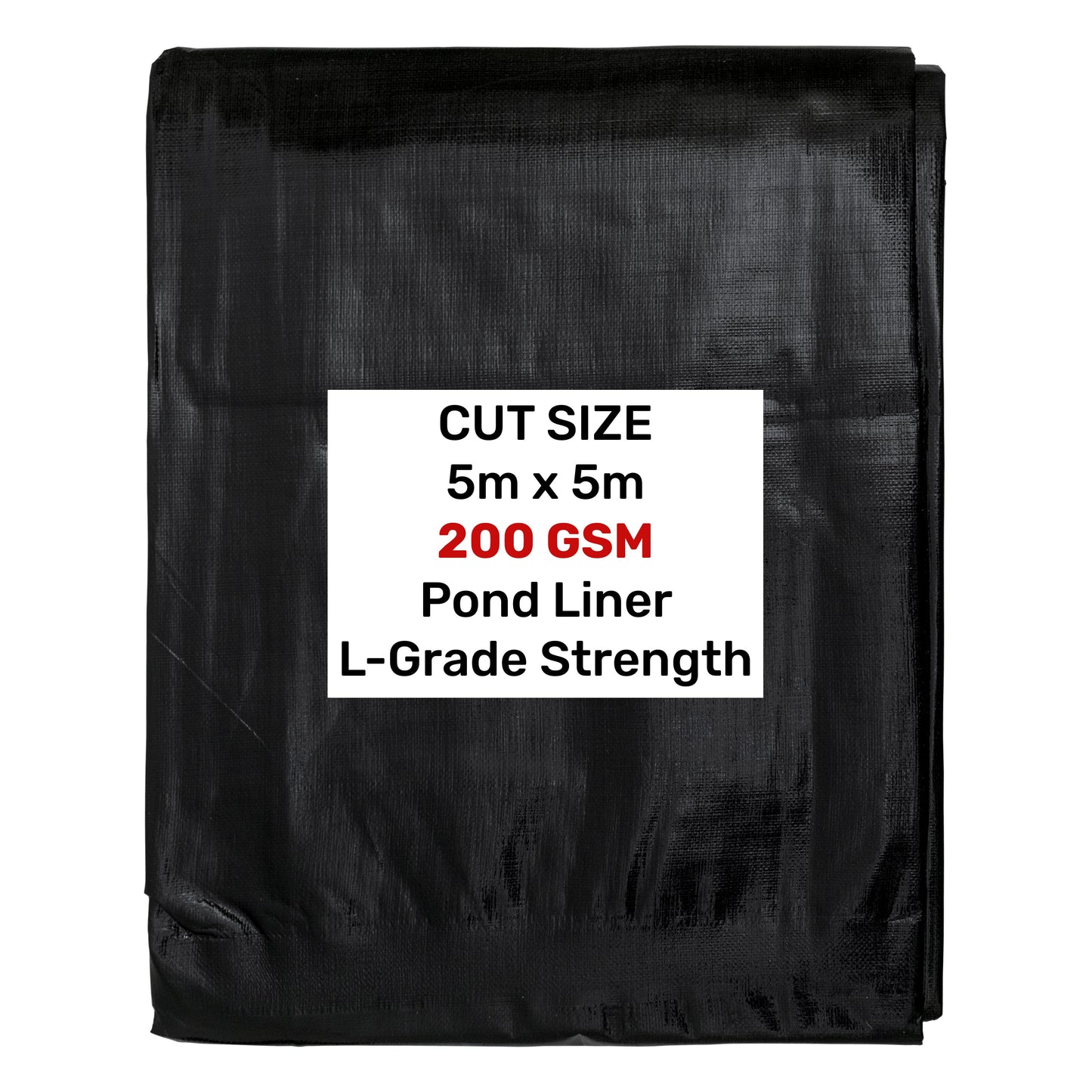 Pond Liner L-Grade 5m x 5m Heavy Duty Outdoor Sheet Waterproof Pond Membrane