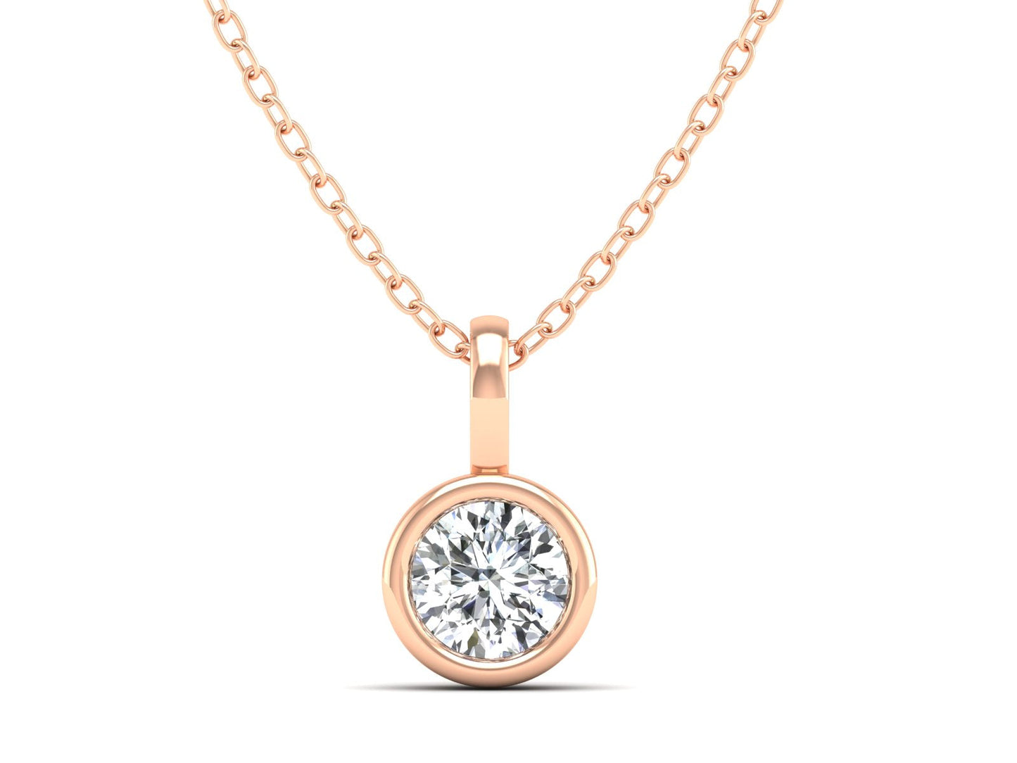 1ct - Solitaire Natural Certified Diamond Pendant in 18K Gold