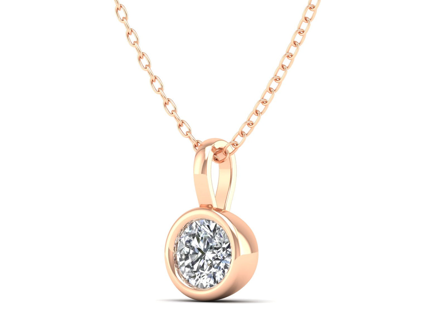 1ct - Solitaire Natural Certified Diamond Pendant in 18K Gold
