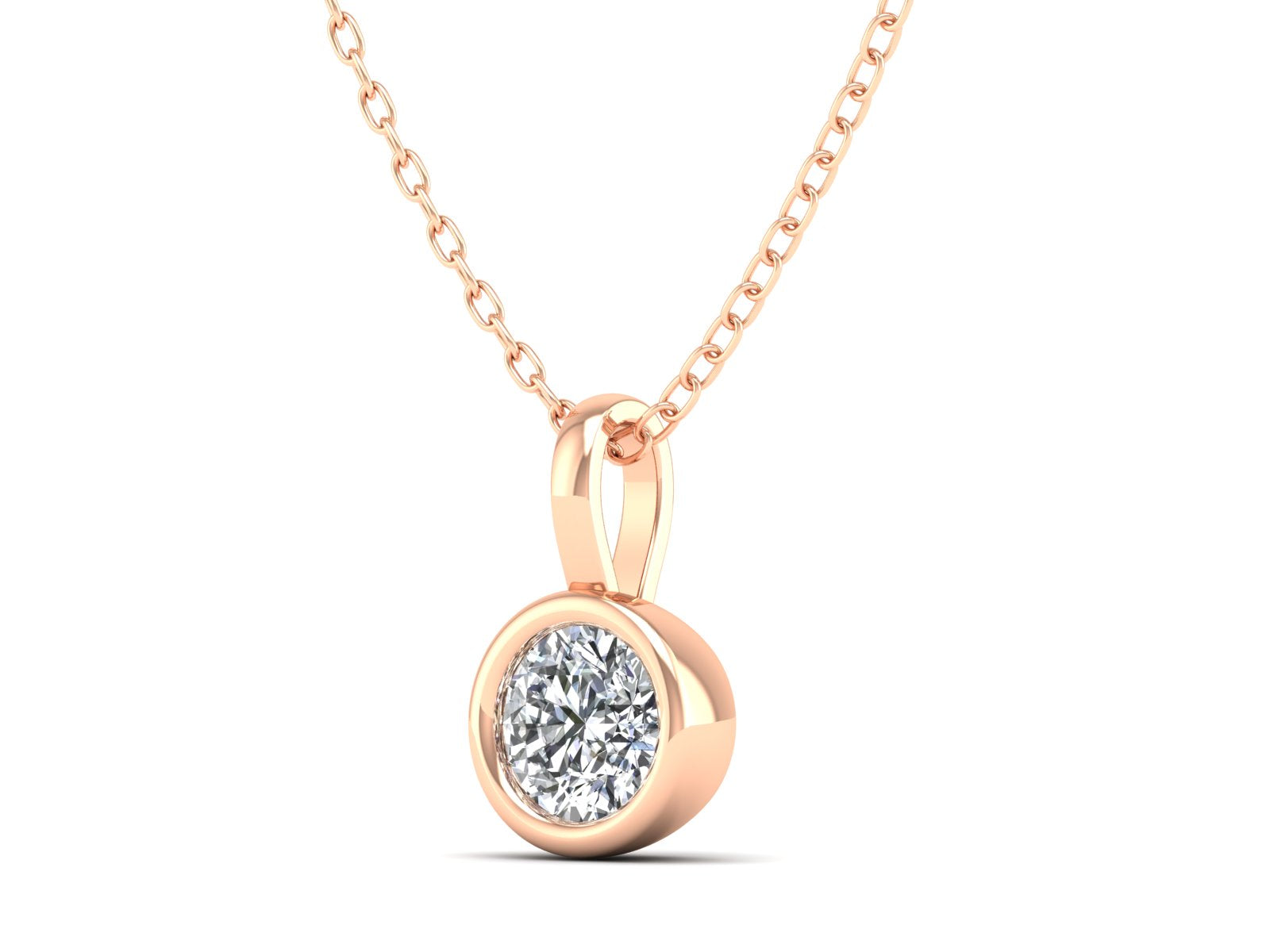 1ct - Solitaire Natural Certified Diamond Pendant in 18K Gold