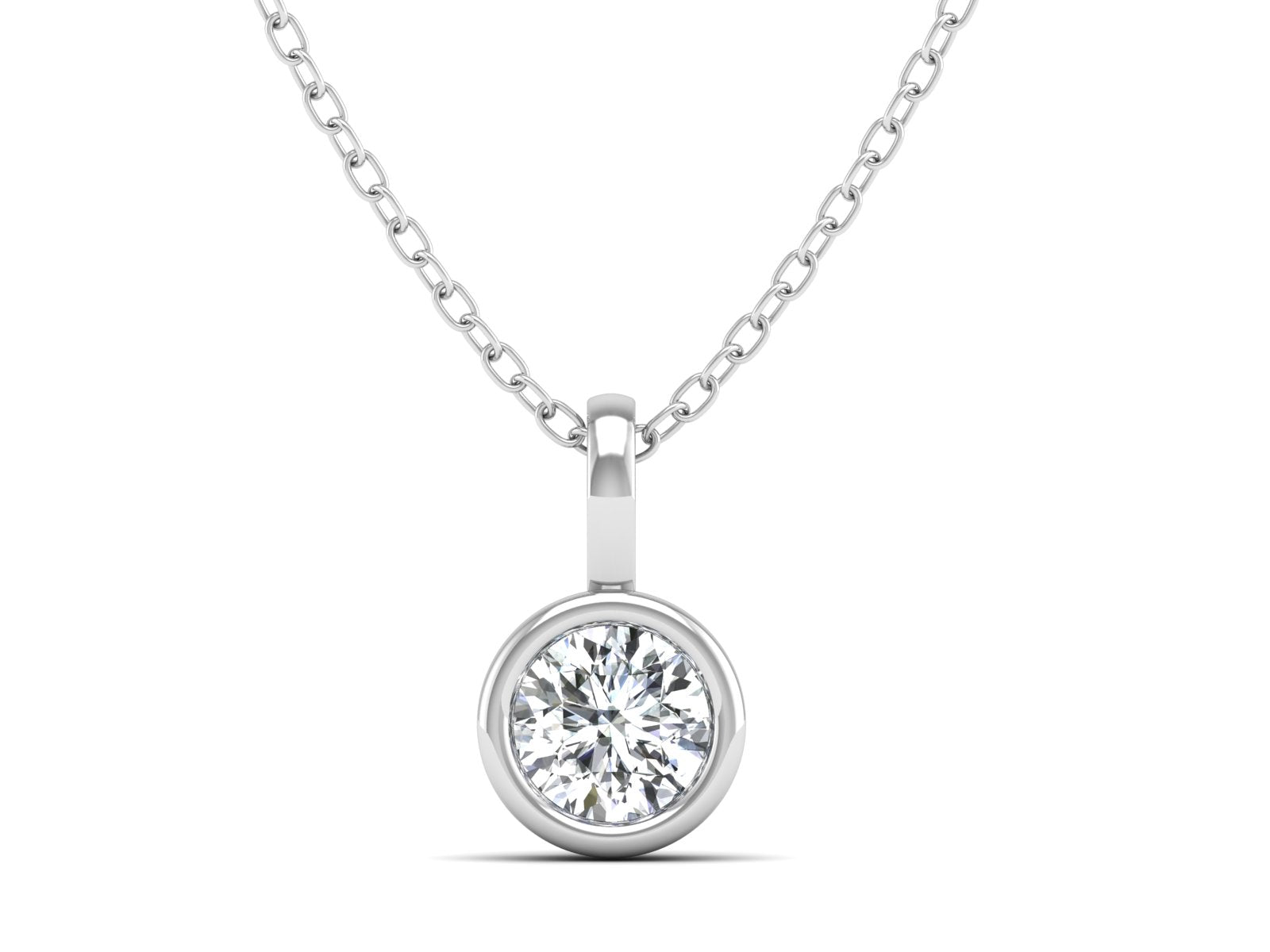 1ct - Solitaire Natural Certified Diamond Pendant in 18K Gold