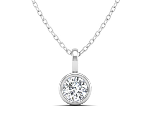 1ct - Solitaire Natural Certified Diamond Pendant in 18K Gold