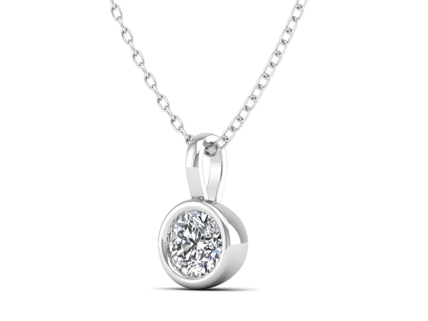 1ct - Solitaire Natural Certified Diamond Pendant in 18K Gold