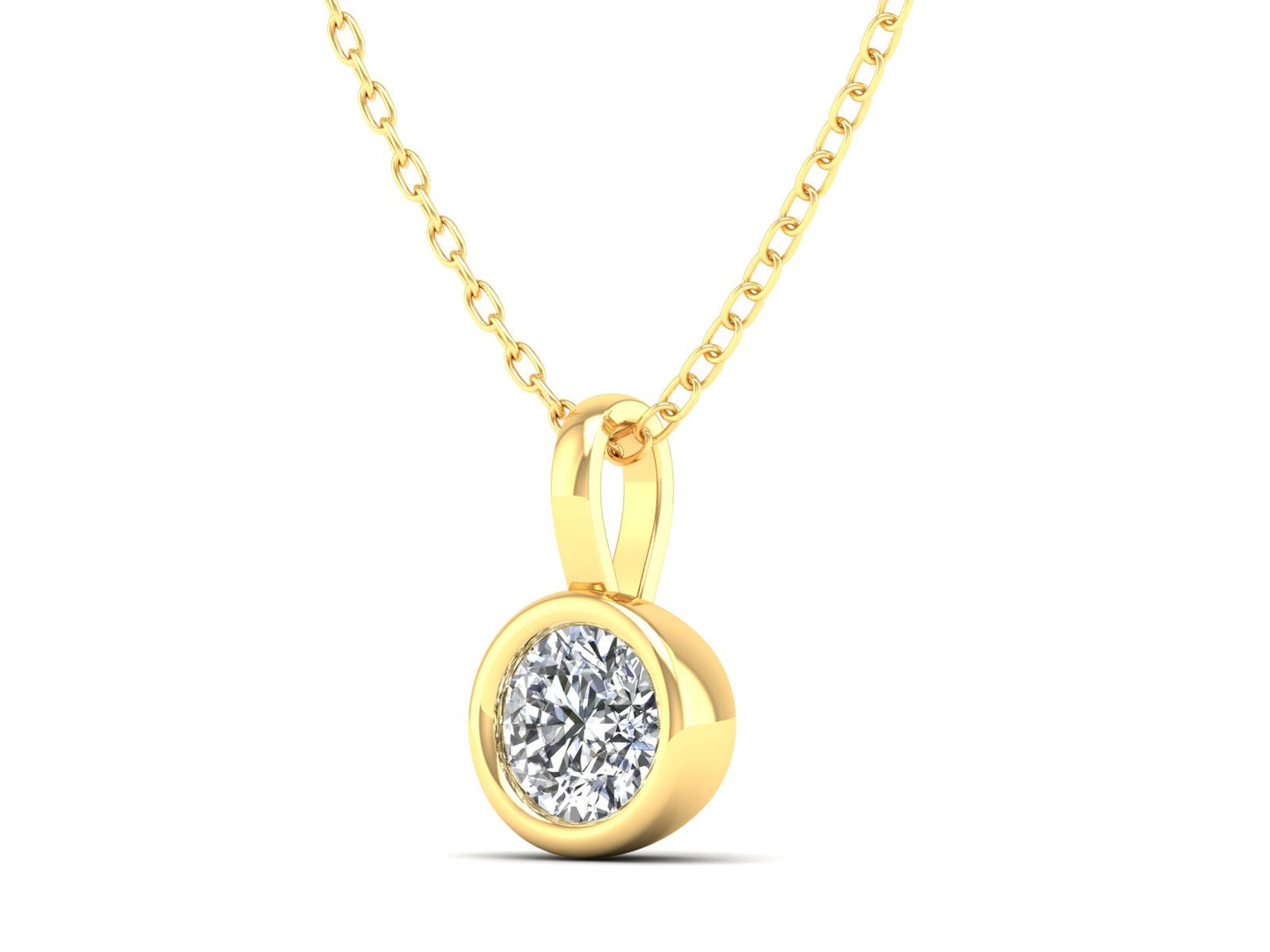 1ct - Solitaire Natural Certified Diamond Pendant in 18K Gold