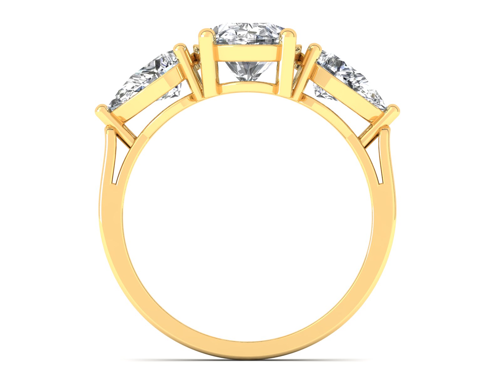 2ct - Oval Diamond with Pears Accent Trinity Ring