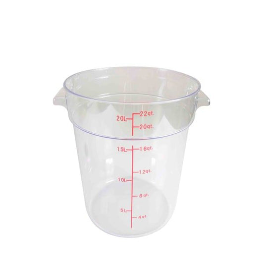 22-Quart Round Polycarbonate Food Storage Container Clear