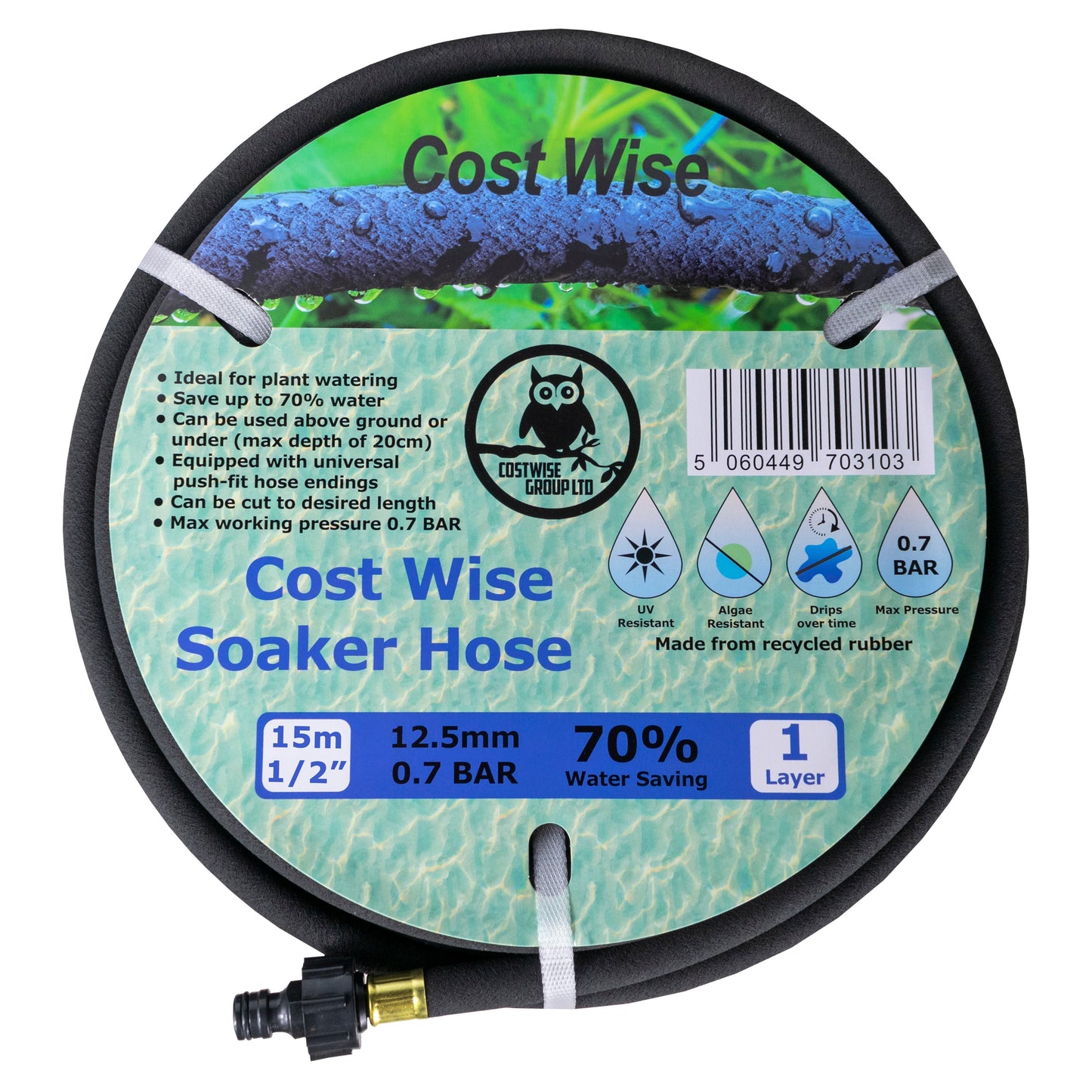 Porous Pipe with Connector Cost Wise 15m Outdoor Watering Kit Hose Connector Set