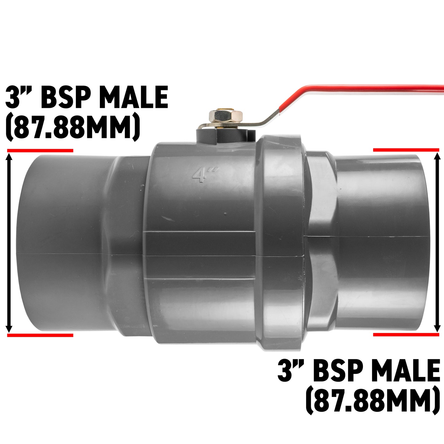 PP 3in BSPF Stopcock with Stainless Steel Ball Valve and Handle Water Connector