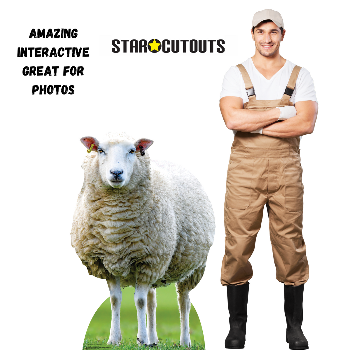 SC4437 Sheep Farm Animal Cardboard Cutout Height 94cm