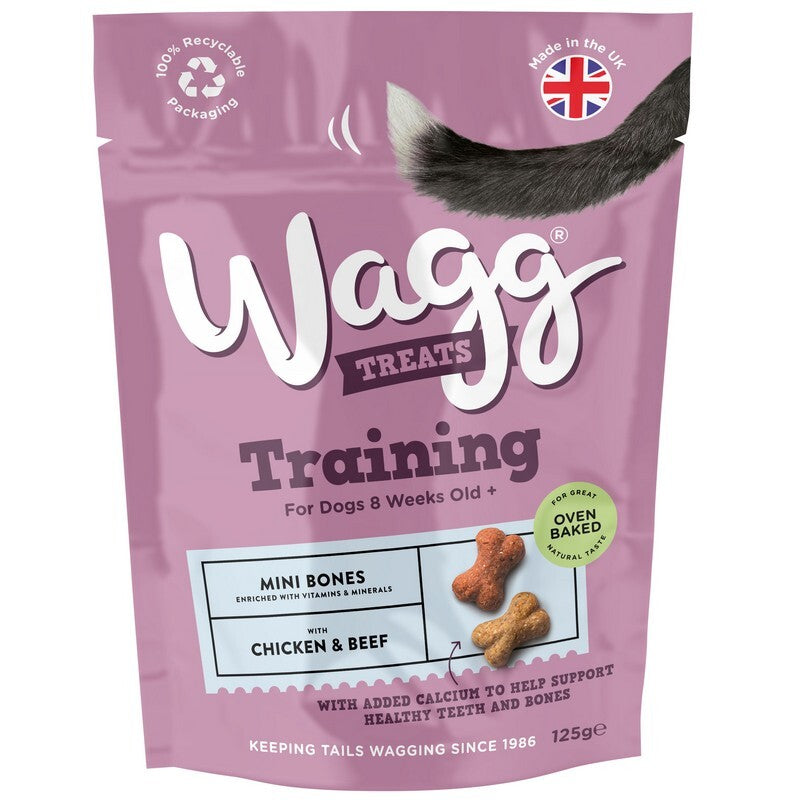 Wagg Training Mini Bones Chk Beef 125g