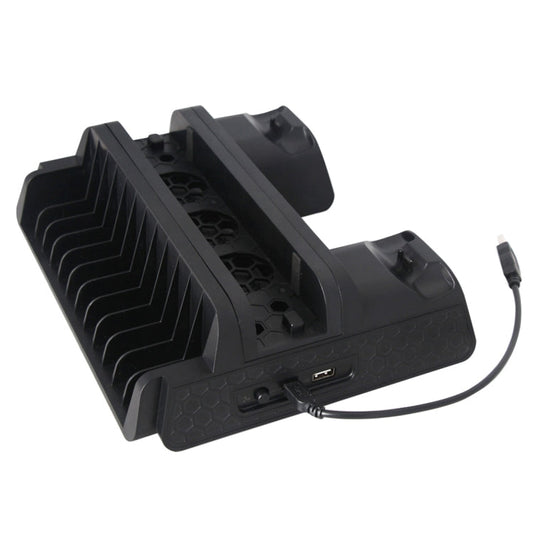 DOBE TP4-882 3 in 1 Game Console Cooling Fan + Game Storage Slots + Game Controller Charging Dock for Sony PS4 / PS4 Pro / PS4 Slim, For PS4 / PS4 Pro / PS4 Slim
