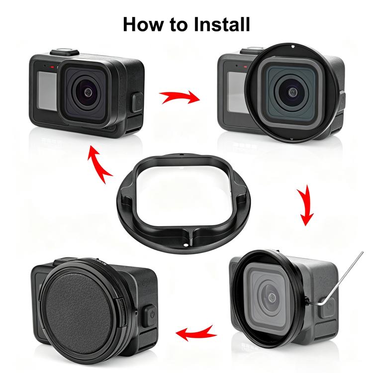 58mm UV Filter Adapter Ring for GoPro MISSION 1 / 1 PRO – PULUZ