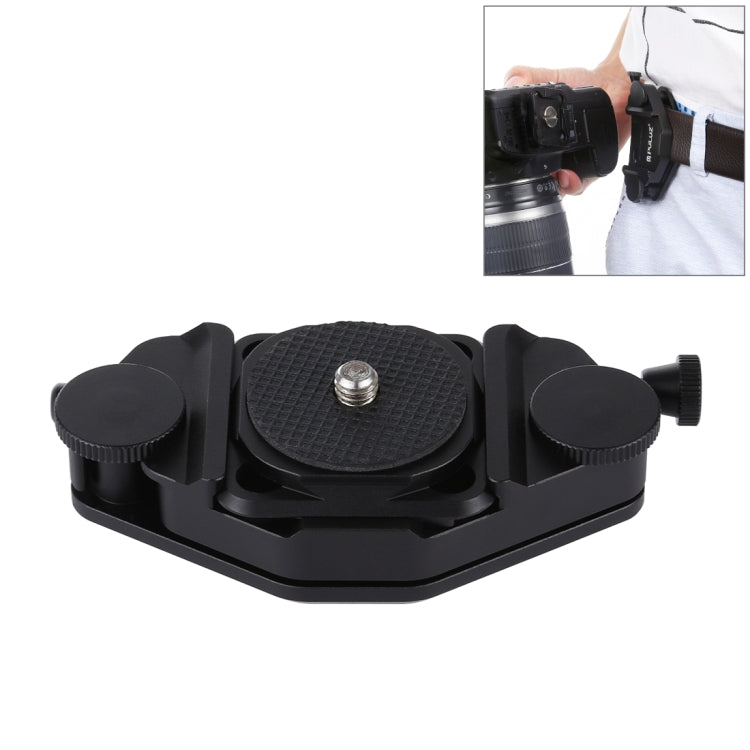PULUZ Capture Camera Clip CNC Aluminum Alloy Quick Release Clip with Plate (Black)